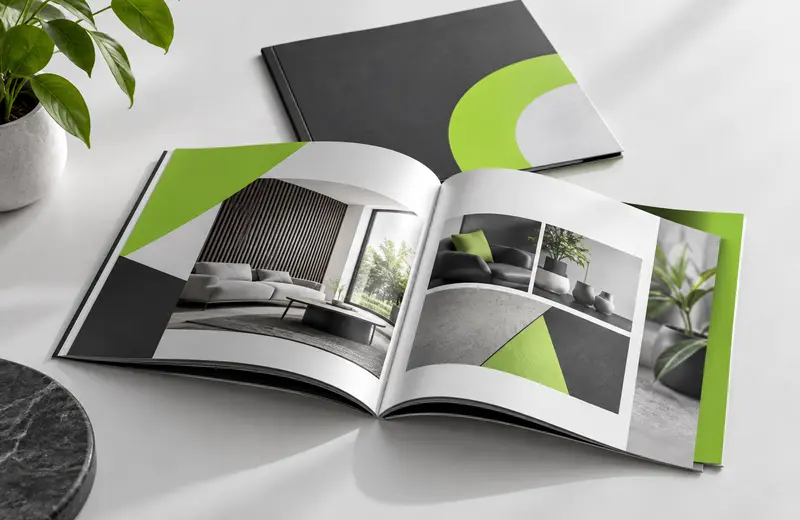 Open brochure en professioneel afgewerkte catalogus