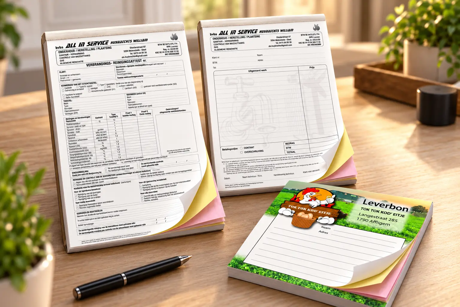 en selectie van stijlvolle naamkaartjes met uiteenlopende ontwerpen en huisstijlen.