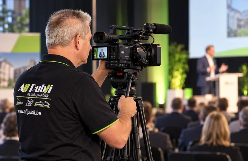 Professionele video-opname tijdens een bedrijfsevenement