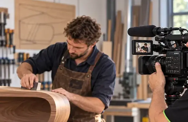 Video-opname van een productieproces en vakmanschap