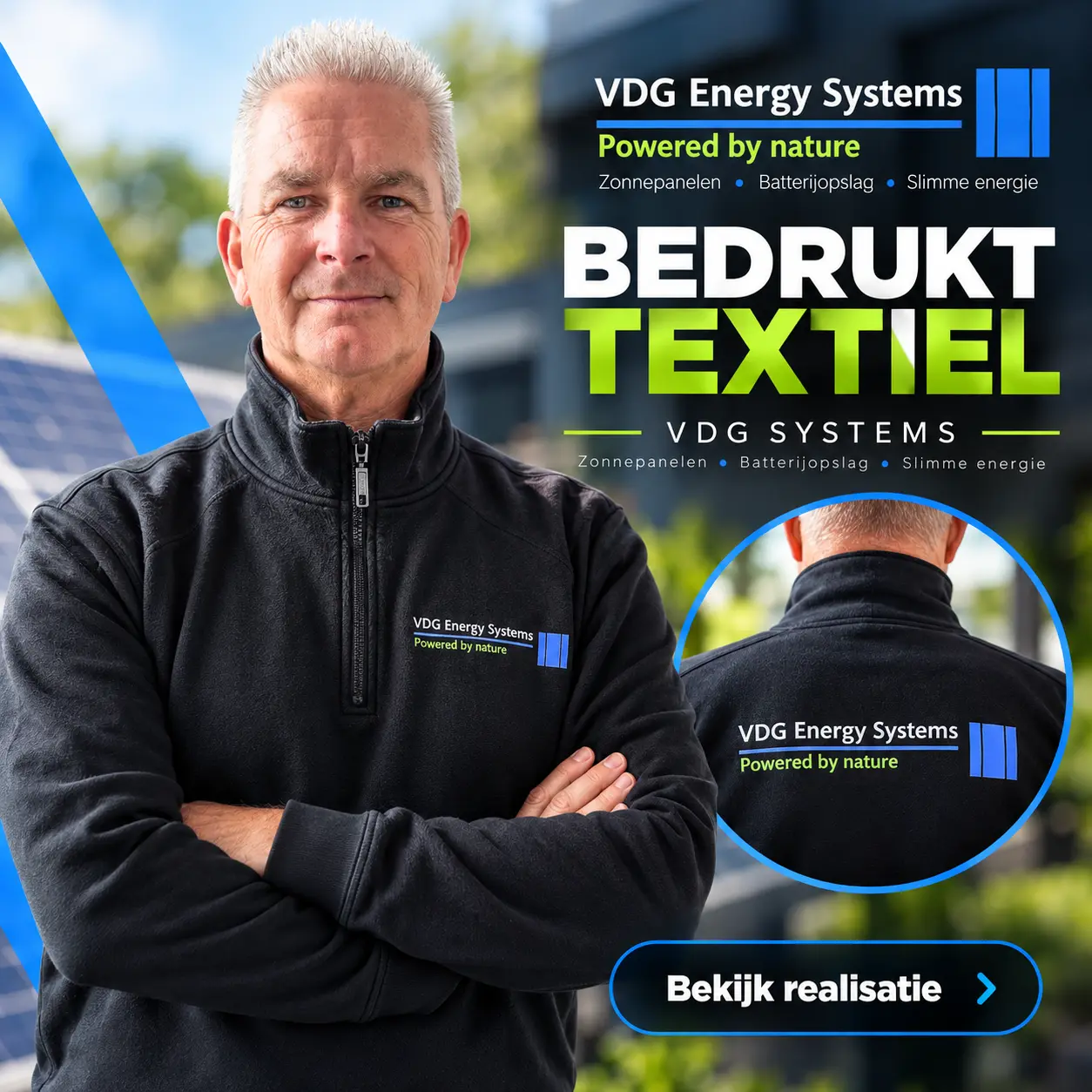Professionele werkkleding voor VDG Systems met bedrijfslogo, bedrukt door All Publi